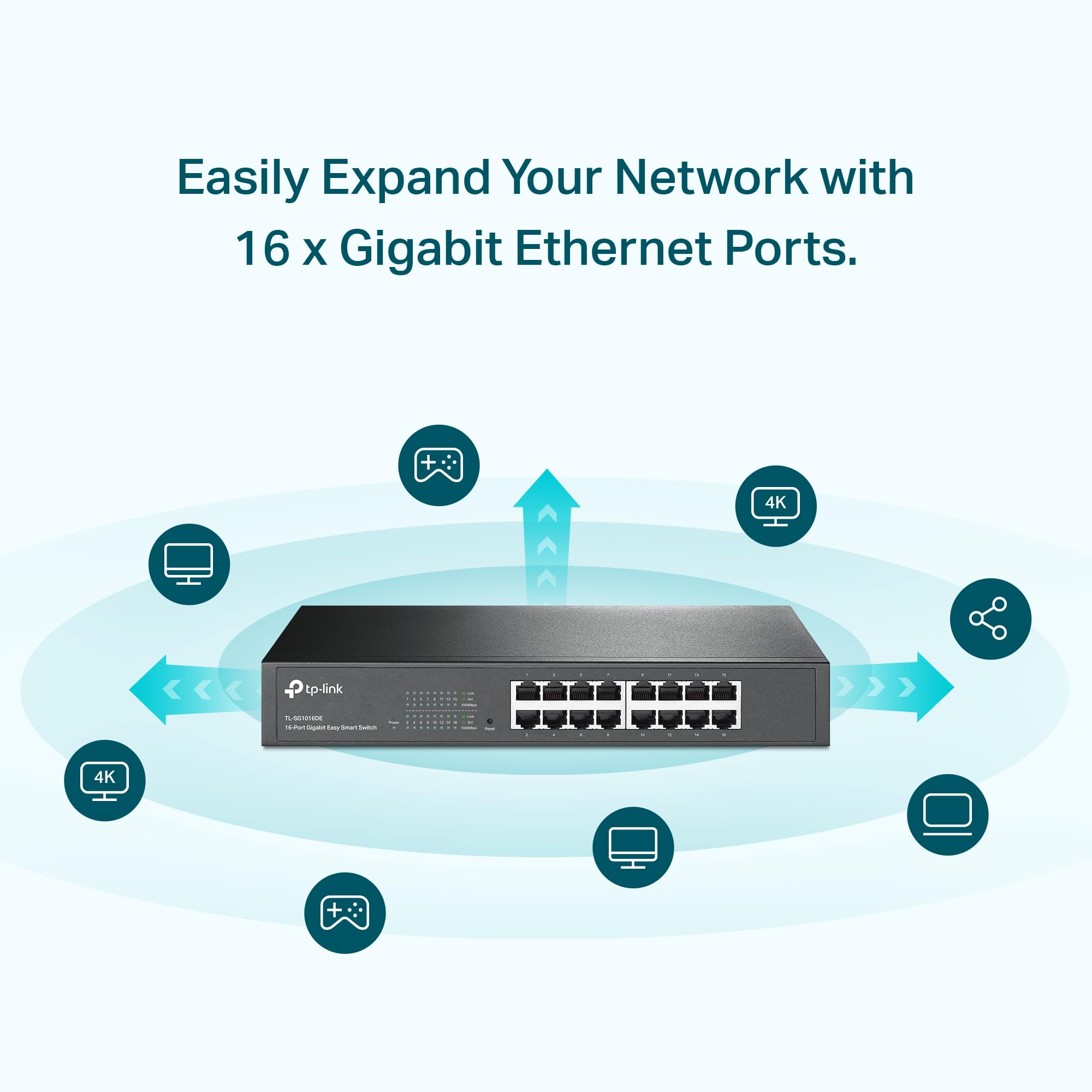 Foto 3 pulgar | Conmutador Gigabit Tp-link Tl-sg1016de 16 Puertos Easy Smart - Venta Internacional.