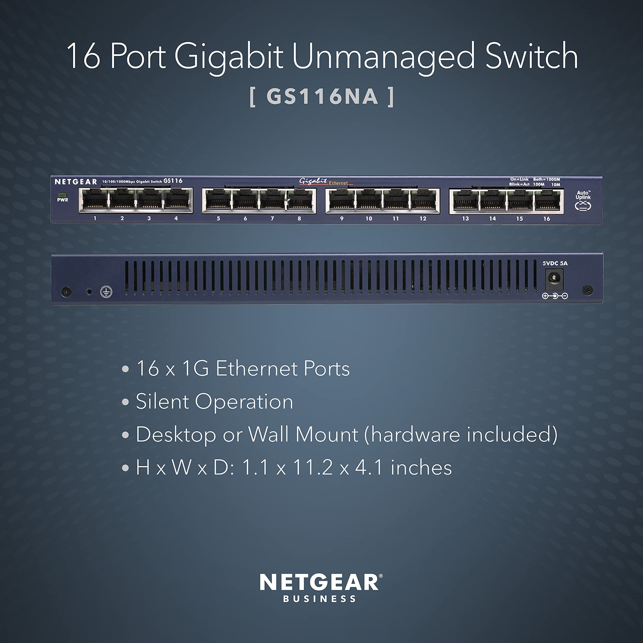 Foto 3 pulgar | Conmutador No Administrado Gigabit Ethernet 16 Puertos Netgear Gs116na - Venta Internacional