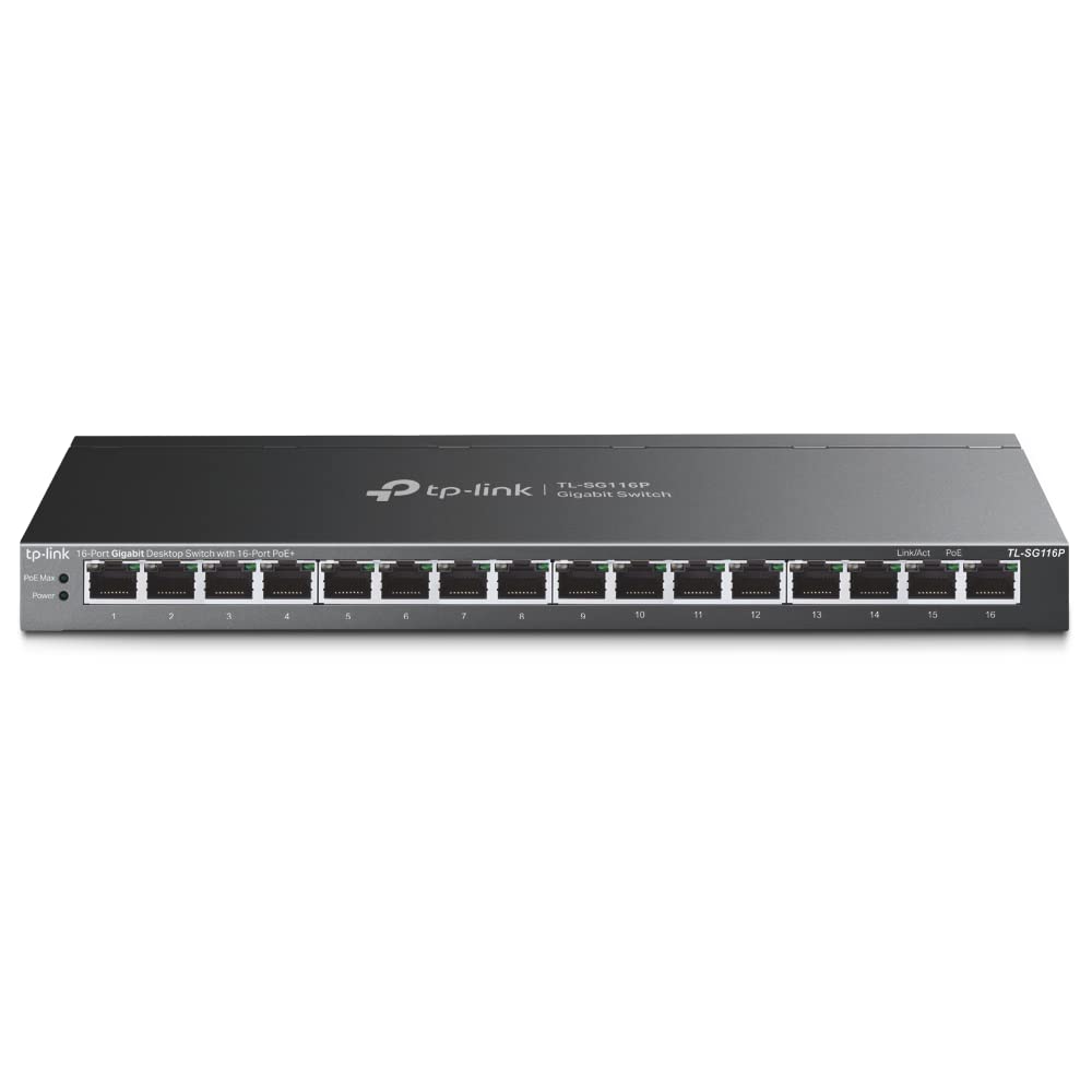 Foto 2 pulgar | Conmutador Poe Gigabit Tp-link Tl-sg116p 16 Puertos 16 Poe+ 120 W - Venta Internacional.