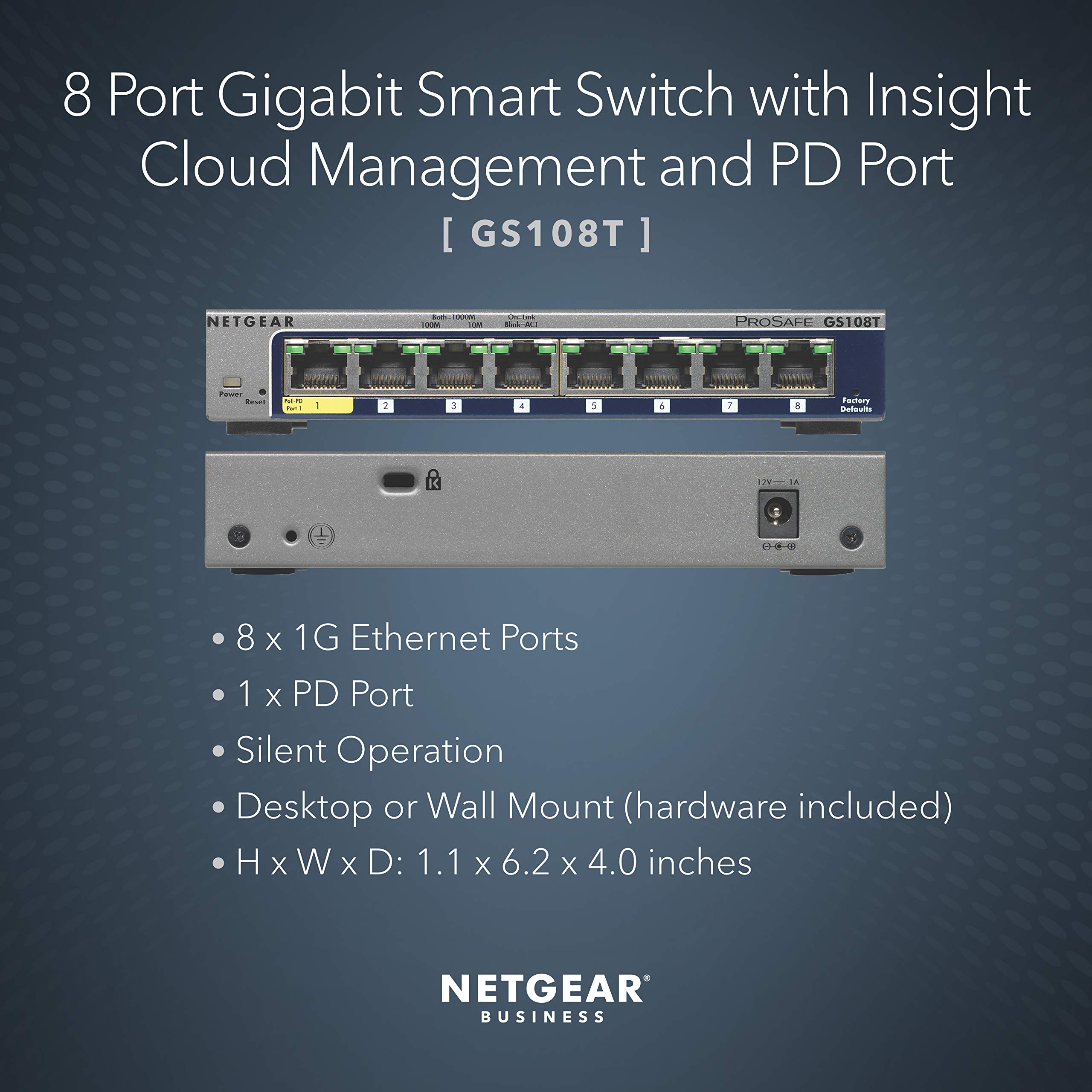 Foto 3 pulgar | Conmutador Netgear Gigabit Ethernet Smart Gs108t 8 Puertos - Venta Internacional