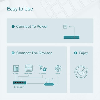 Foto 3 | Conmutador Ethernet Tp-link Tl-sg105pe De 4 Puertos Poe+ De 65 W Easy Smart - Venta Internacional.