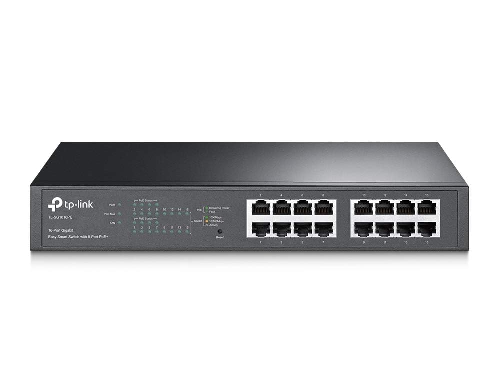 Conmutador Poe Gigabit Tp-link Tl-sg1016pe 16 Puertos 8 Poe+ 150 W - Venta Internacional.