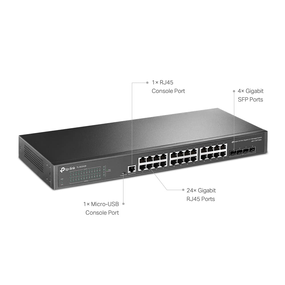 Foto 3 pulgar | Conmutador Gigabit Tp-link Tl-sg3428 de 24 Puertos y 4 Ranuras Sfp Ipv6 - Venta Internacional