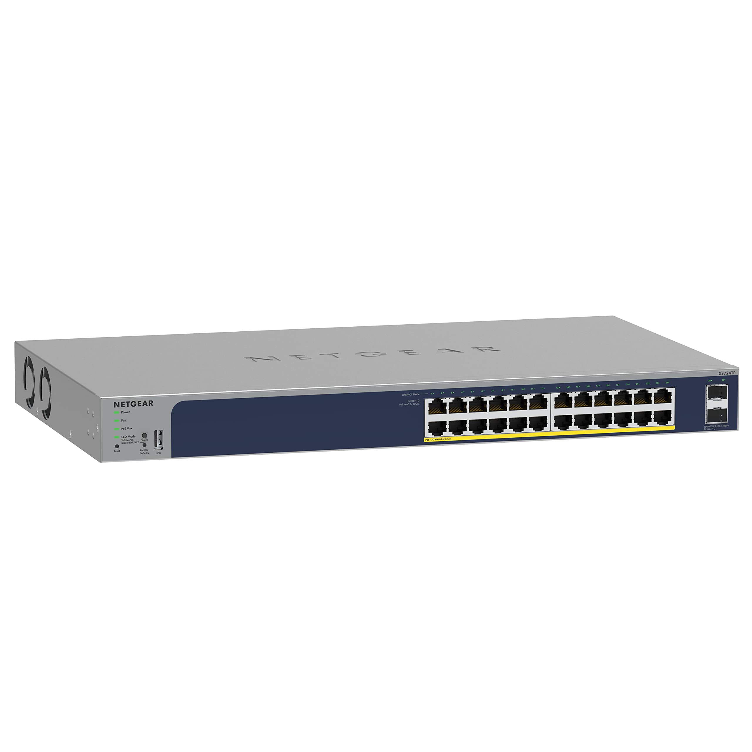 Conmutador Netgear Poe Gigabit Ethernet Smart Gs724tp de 26 Puertos - Venta Internacional