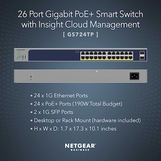 Foto 2 | Conmutador Netgear Poe Gigabit Ethernet Smart Gs724tp de 26 Puertos - Venta Internacional
