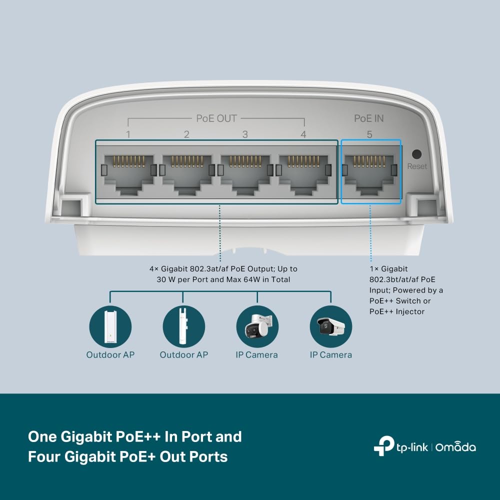 Foto 3 | Conmutador Ethernet Gigabit Poe para Exteriores Tp-link - Venta Internacional