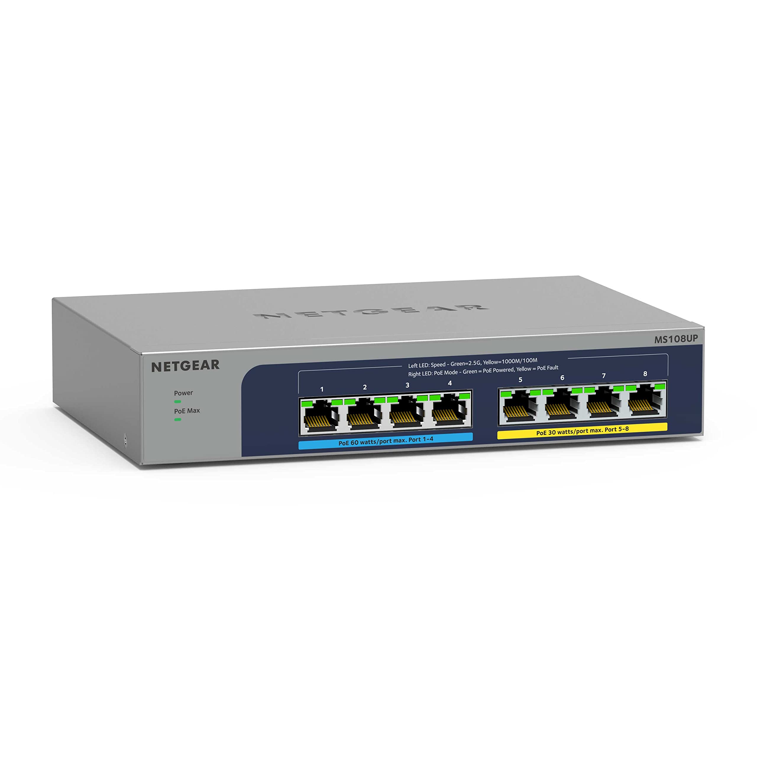 Conmutador de Red Netgear Ms108up de 8 Puertos Ultra60 Poe++/poe+ - Venta Internacional