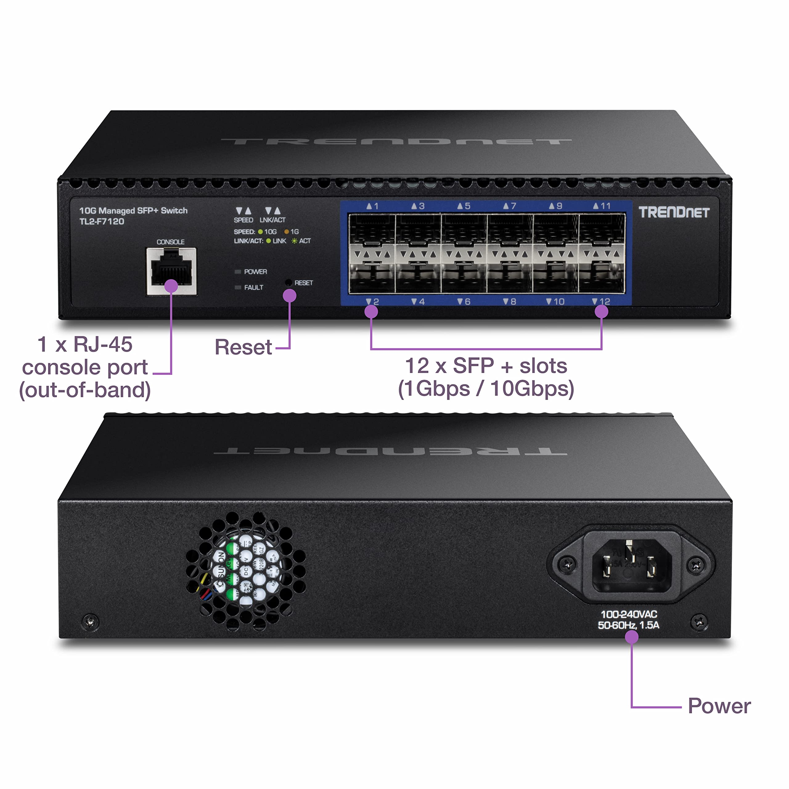 Foto 4 pulgar | Switch Trendnet de 12 Puertos 10g Sfp+ Gestionado de Nivel 2 - Venta Internacional