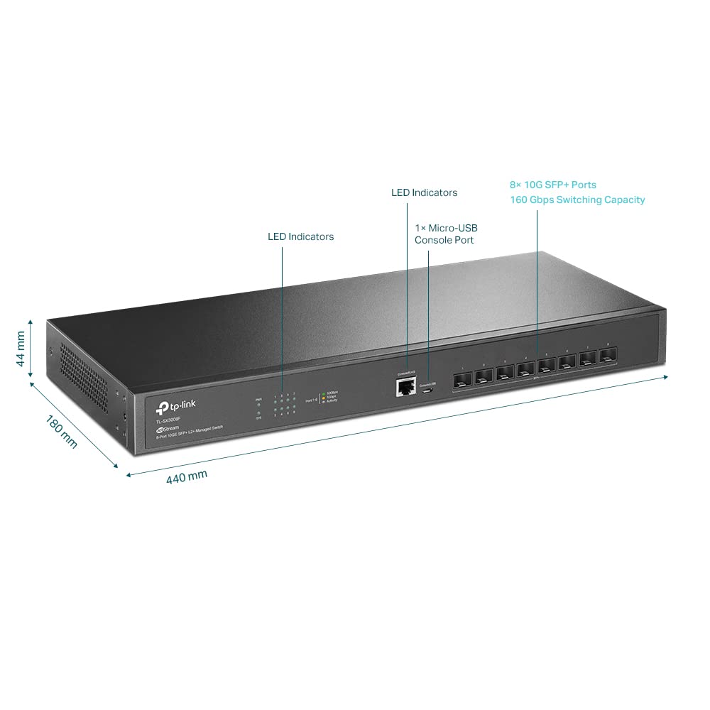 Foto 2 | Switch Tp-link de 8 Puertos 10g Sfp+ L2+ Gestionado de Forma Inteligente - Venta Internacional
