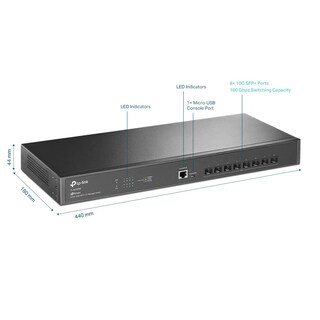 Foto 2 | Switch Tp-link de 8 Puertos 10g Sfp+ L2+ Gestionado de Forma Inteligente - Venta Internacional