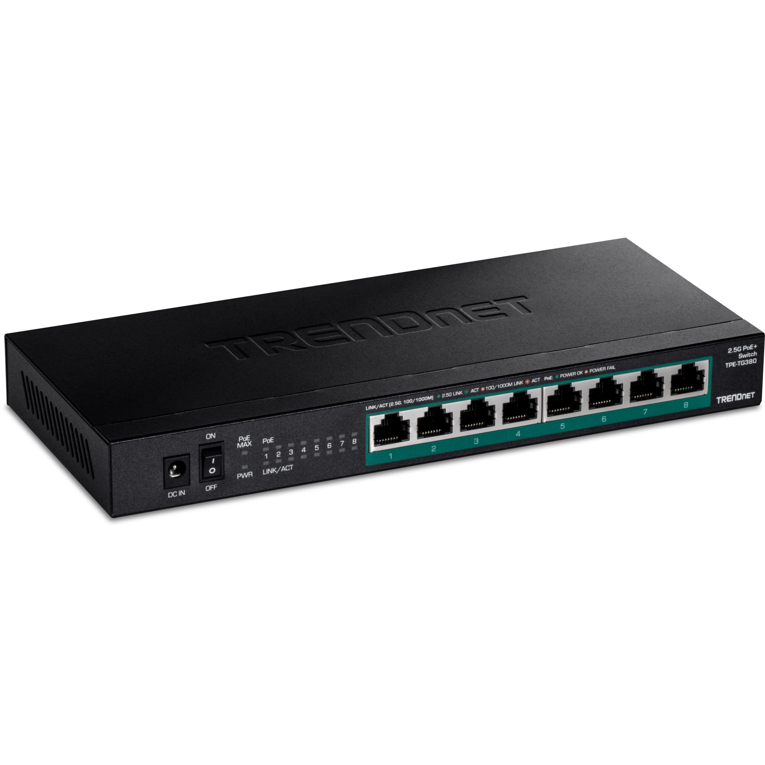 Foto 2 pulgar | Conmutador Trendnet Tpe-tg380 Poe+ No Gestionado de 8 Puertos y 2,5 G Negro - Venta Internacional