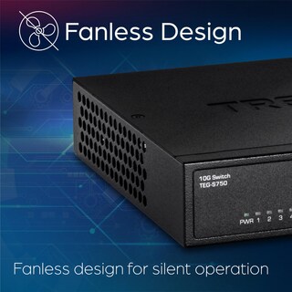 Foto 2 | Conmutador Trendnet Teg-s750 de 5 Puertos 10g Rj-45 100 Gbps Negro - Venta Internacional
