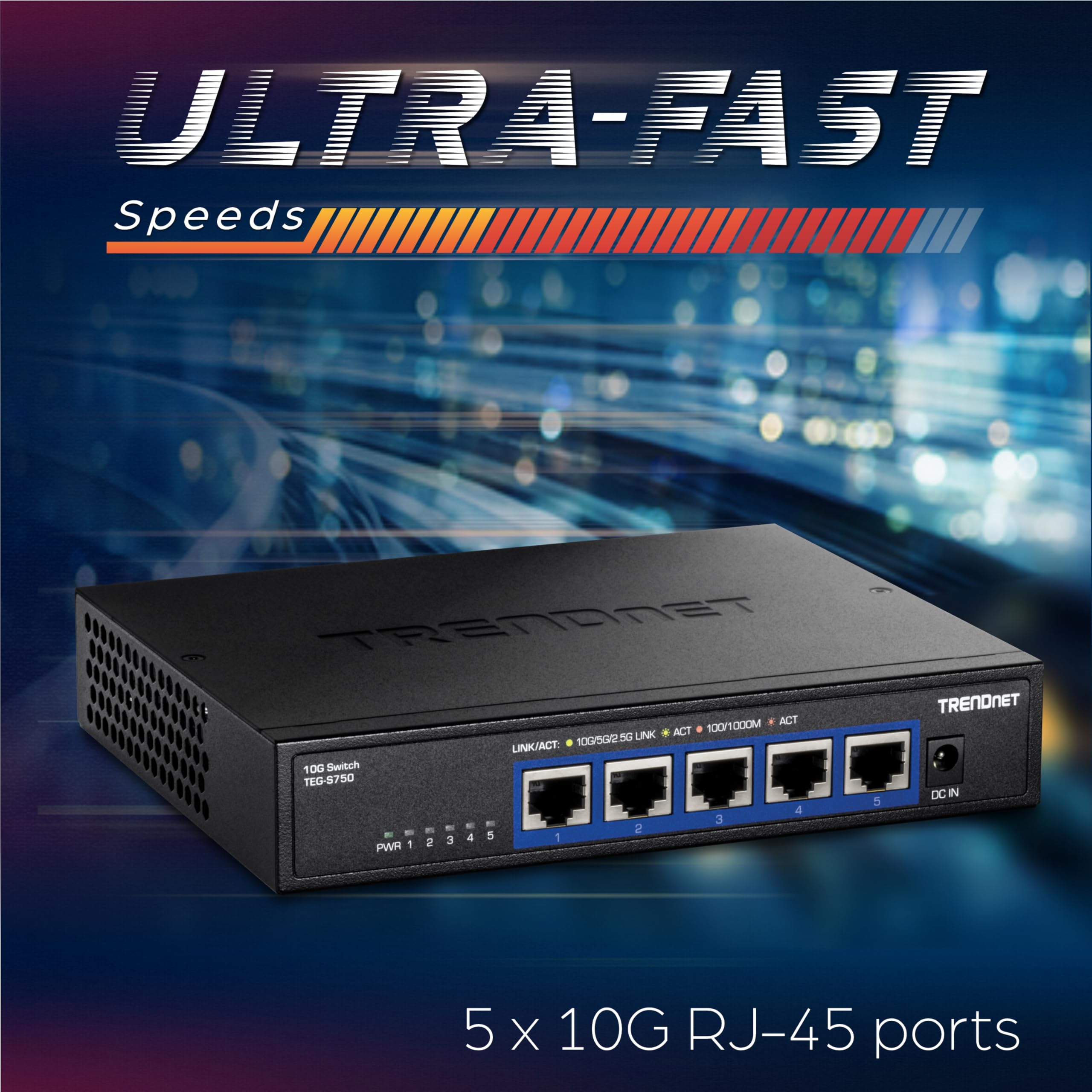 Foto 5 pulgar | Conmutador Trendnet Teg-s750 de 5 Puertos 10g Rj-45 100 Gbps Negro - Venta Internacional