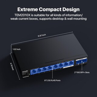 Foto 7 | Conmutador Ethernet Tenda Tem2010x De 8 Puertos Y 2,5 G Con 2 Puertos Sfp De 10 Gb - Venta Internacional.