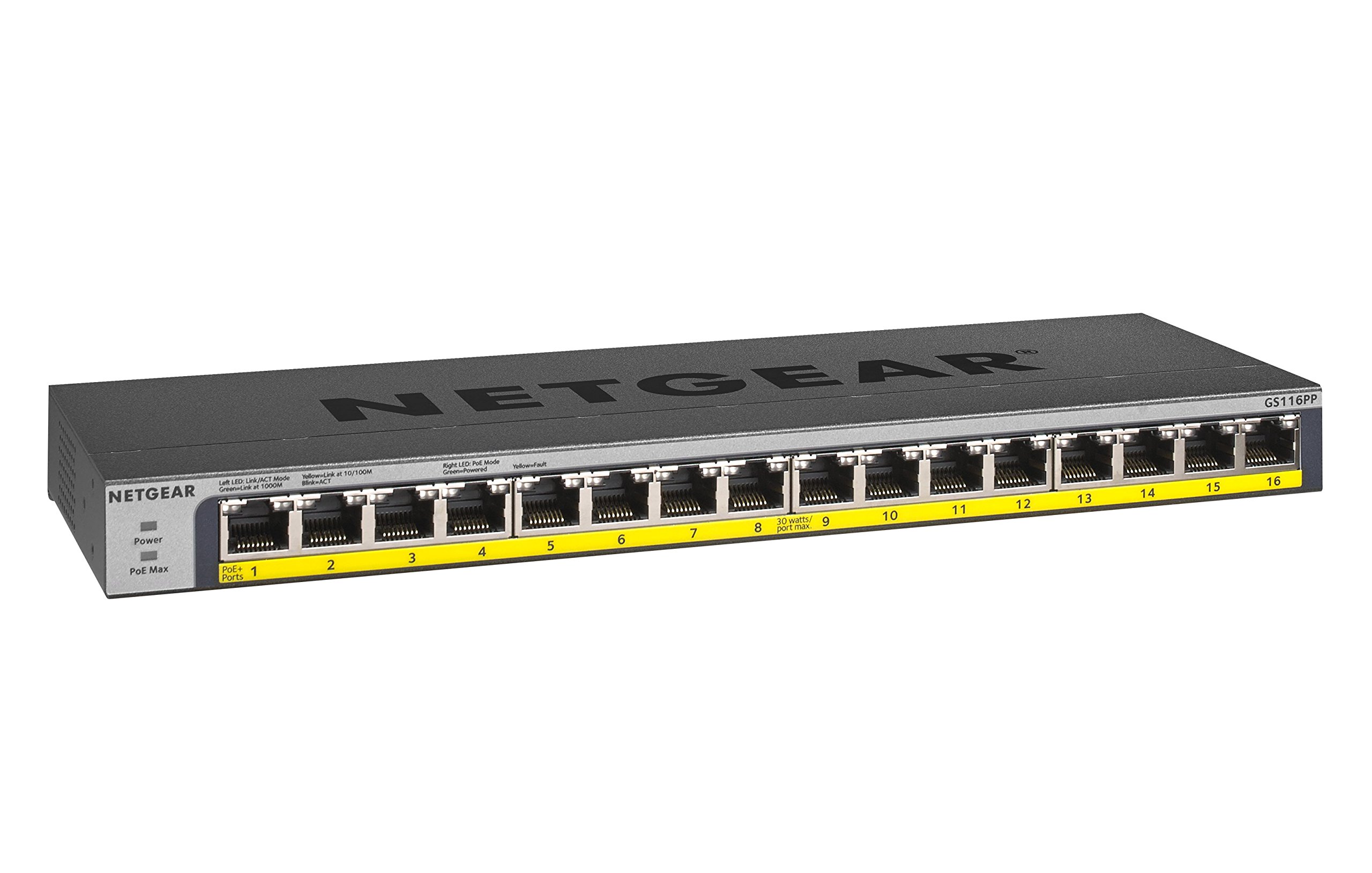 Foto 2 pulgar | Conmutador Netgear 16 Puertos Gigabit Ethernet Poe No Gestionado Gs116pp - Venta Internacional