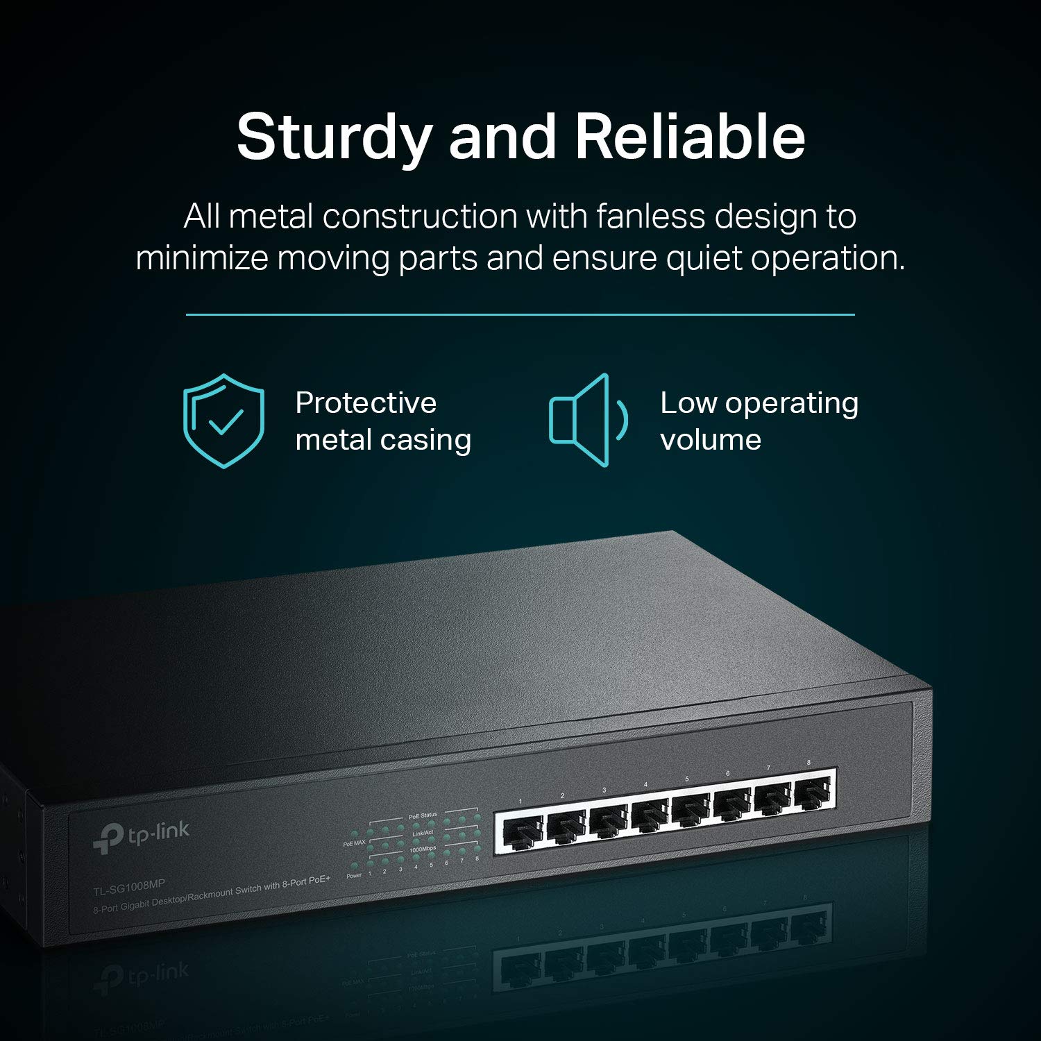 Foto 2 | Conmutador Poe Tp-link Tl-sg1008mp 8 Puertos Gigabit 8 Poe+ 153 W - Venta Internacional.