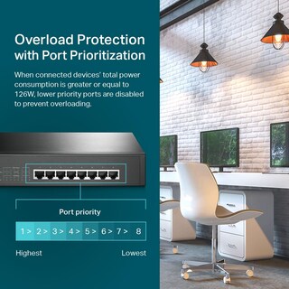 Foto 3 | Conmutador Poe Tp-link Tl-sg1008mp 8 Puertos Gigabit 8 Poe+ 153 W - Venta Internacional.