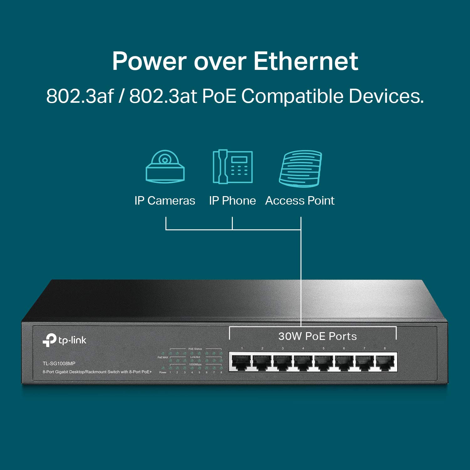 Foto 5 pulgar | Conmutador Poe Tp-link Tl-sg1008mp 8 Puertos Gigabit 8 Poe+ 153 W - Venta Internacional.