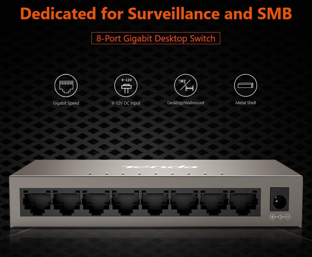 Foto 6 | Conmutador Gigabit Tenda Teg1008m De Red No Administrada De 8 Puertos - Venta Internacional.