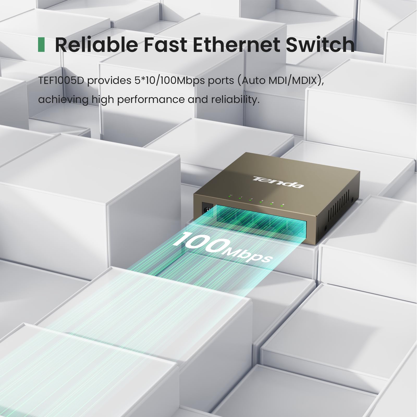 Foto 5 pulgar | Conmutador Ethernet Tenda Tef1005d Fast Ethernet De 5 Puertos A 10/100 Mbps - Venta Internacional.