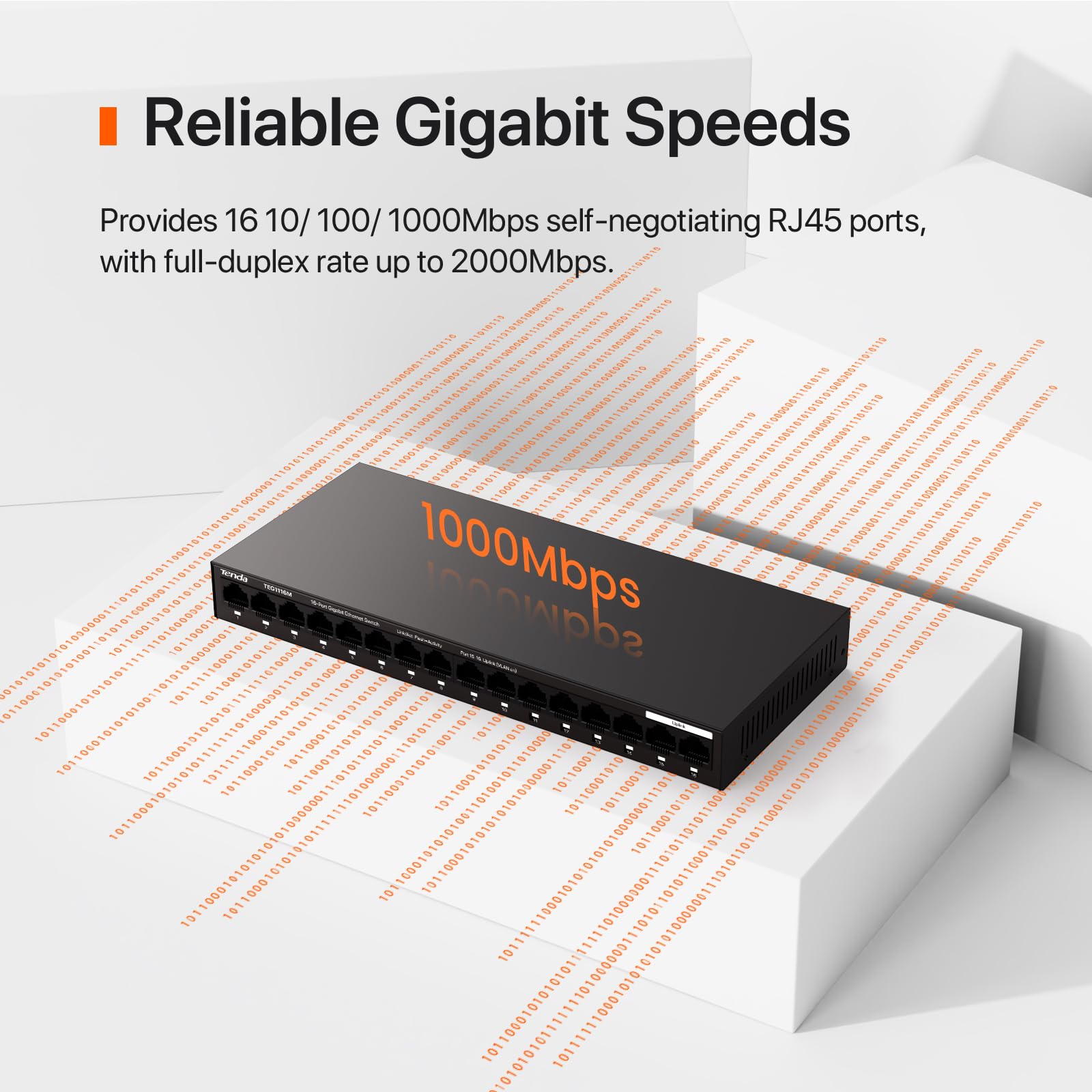Foto 5 pulgar | Conmutador Gigabit Tenda Teg1116m Ethernet No Administrado De 16 Puertos - Venta Internacional.