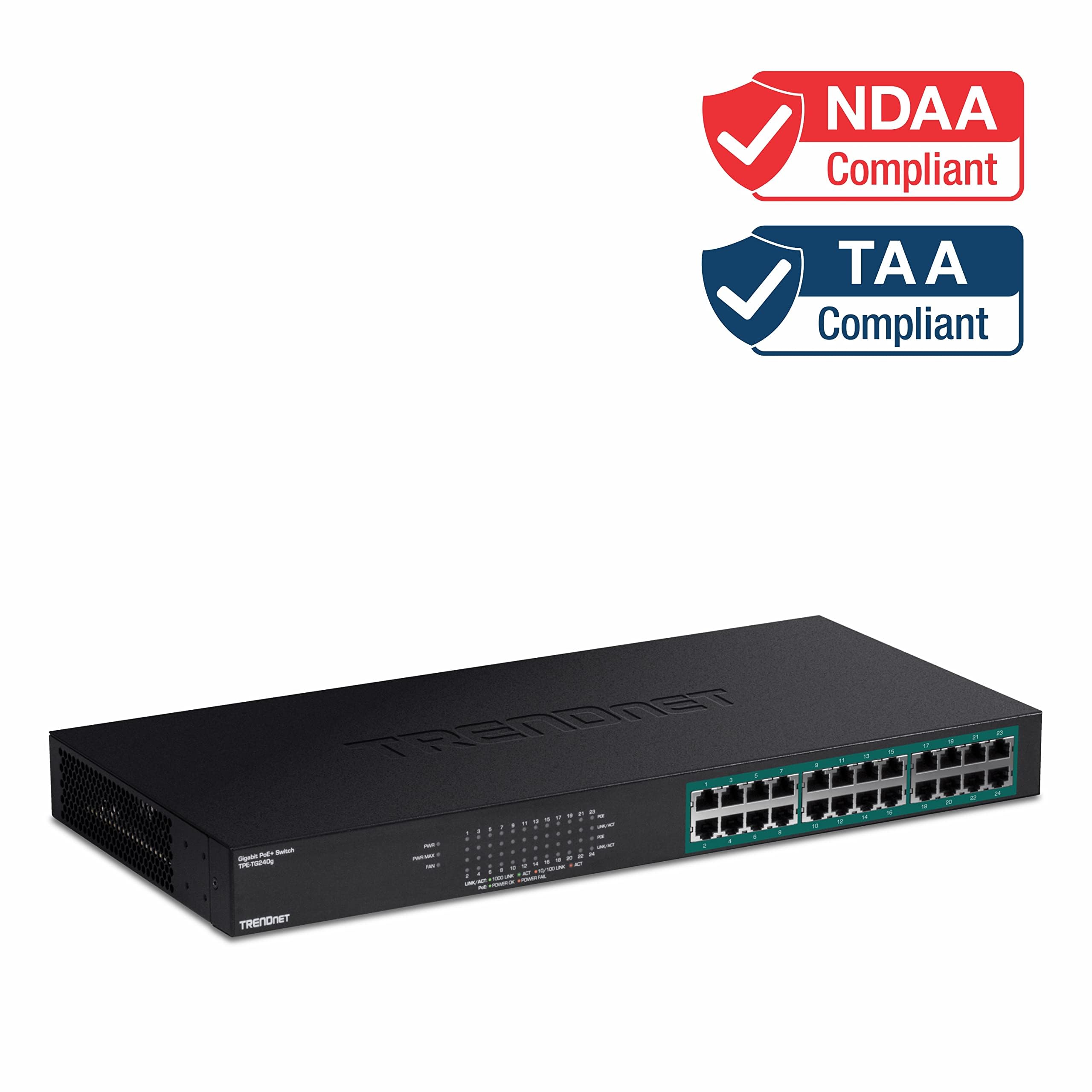 Foto 5 | Conmutador Poe+ Gigabit Trendnet Tpe-tg240g De 24 Puertos Y 370 W - Venta Internacional.