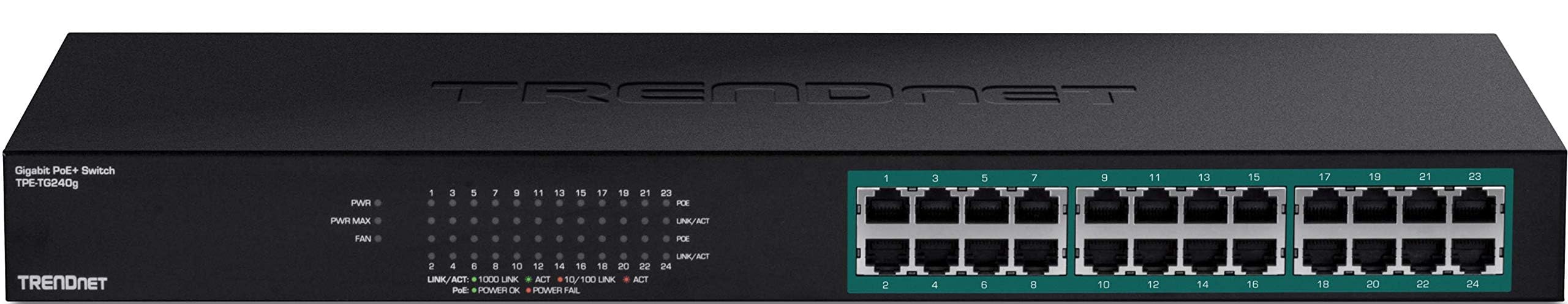 Foto 7 pulgar | Conmutador Poe+ Gigabit Trendnet Tpe-tg240g De 24 Puertos Y 370 W - Venta Internacional.