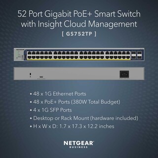 Foto 2 | Conmutador Netgear Gs752tp Gigabit Ethernet Poe+ De 52 Puertos - Venta Internacional.