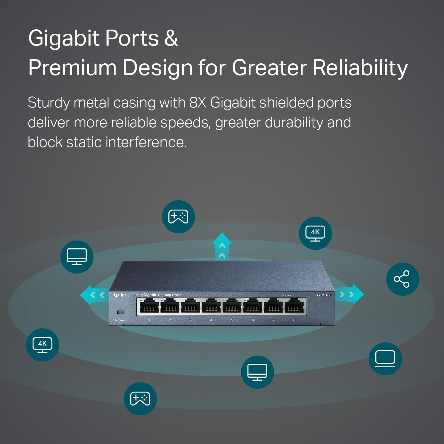 Foto 3 pulgar | Conmutador De Red Ethernet Tp-link Tl-sg108 De 8 Puertos Gigabit - Venta Internacional.