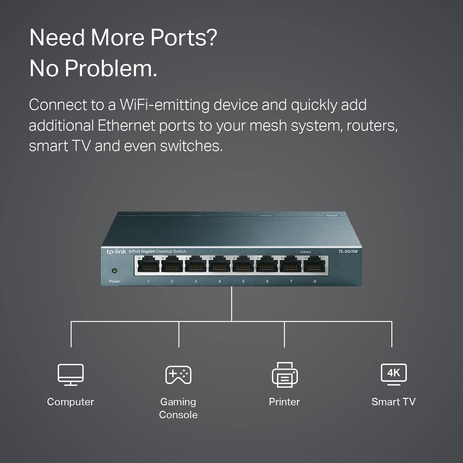 Foto 5 pulgar | Conmutador De Red Ethernet Tp-link Tl-sg108 De 8 Puertos Gigabit - Venta Internacional.
