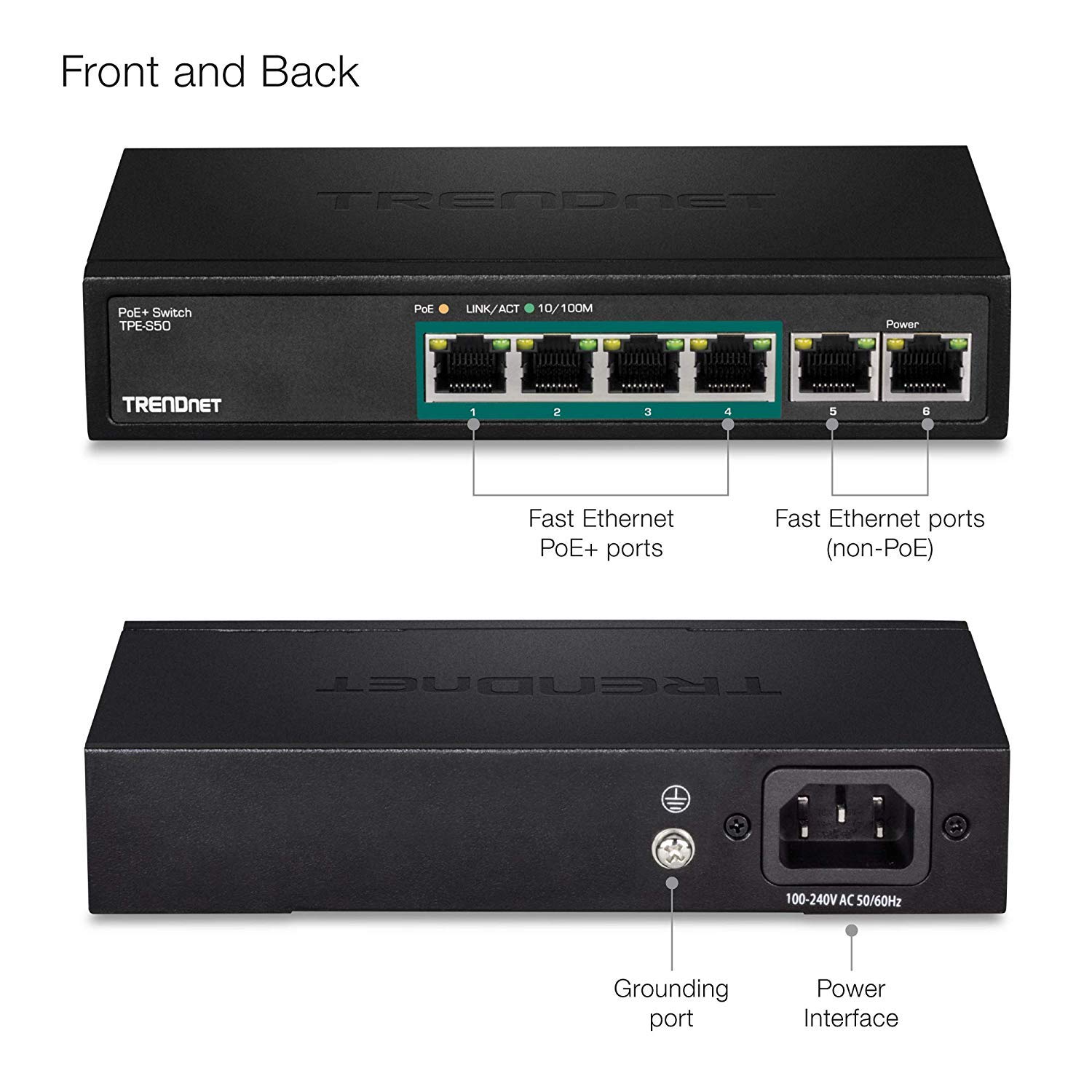 Foto 3 pulgar | Conmutador Ethernet Poe+ Trendnet Tpe-s50 De 6 Puertos Y 1 2 Gbps - Venta Internacional.