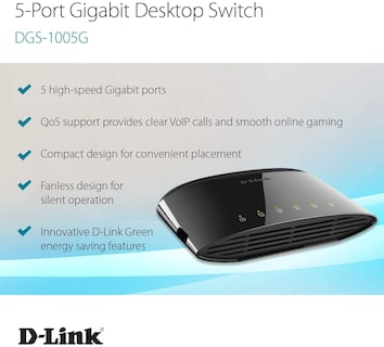 Foto 2 | Conmutador Ethernet D-link Dgs-1005g De Escritorio Gigabit De 5 Puertos - Venta Internacional.
