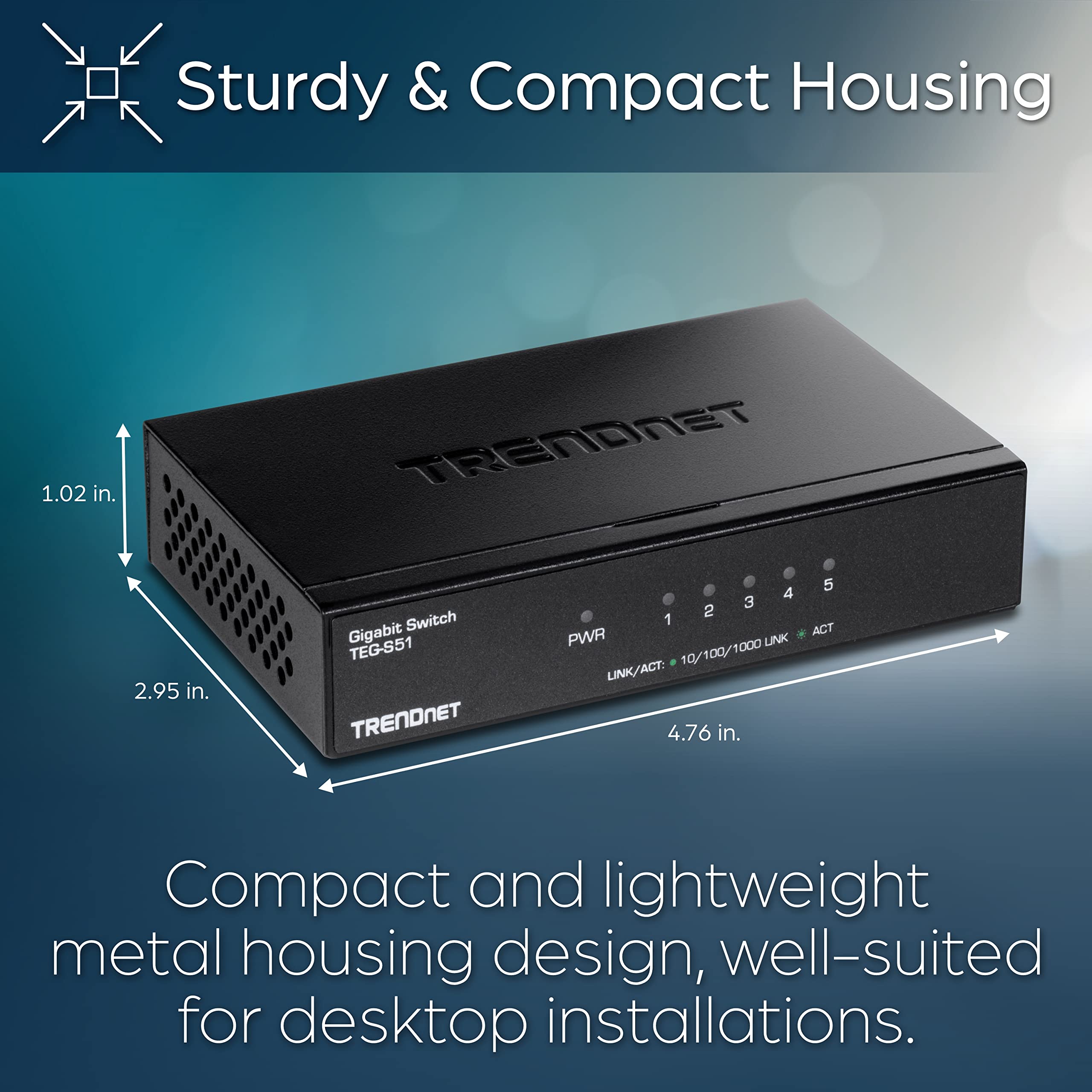 Foto 6 | Conmutador De Escritorio Gigabit Trendnet Teg-s51 De 5 Puertos Rj-45 - Venta Internacional.
