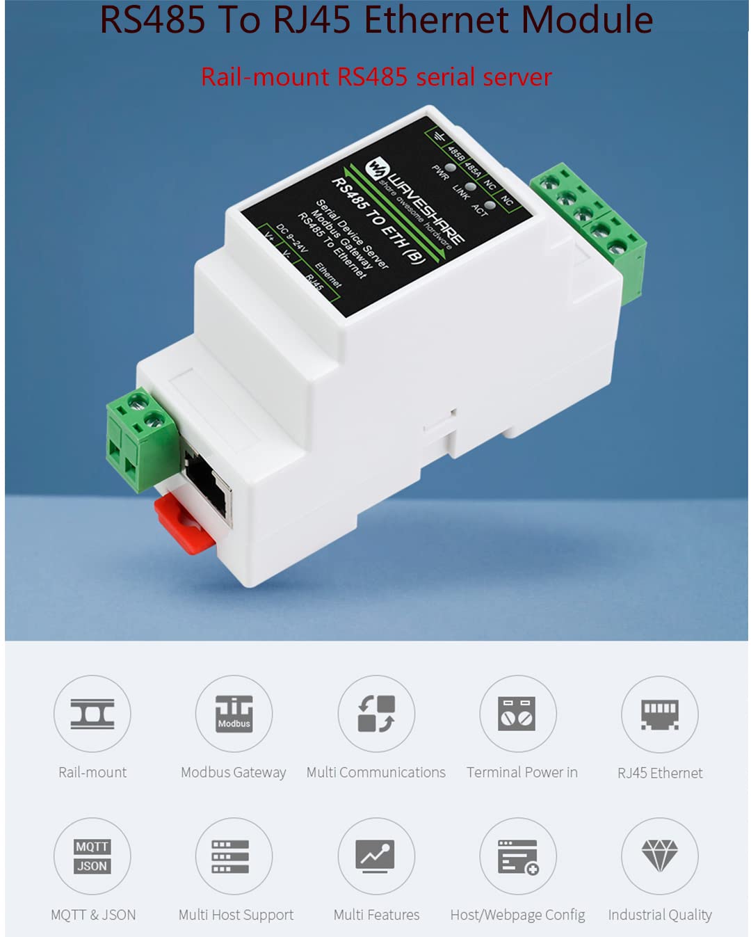 Foto 2 | Servidor Serie Modbus Mqtt Gateway Rs485 A Ethernet - Venta Internacional.