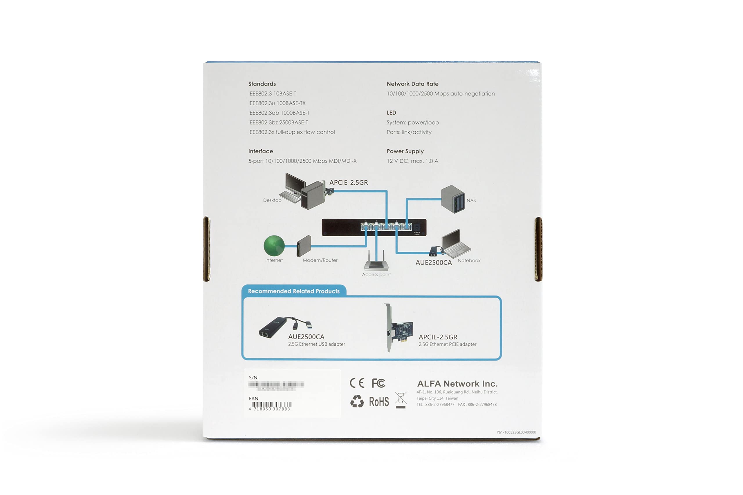Foto 7 pulgar | Conmutador Ethernet Alfa Ags05-2.5gl De 5 Puertos Y 2 5 Gbps No Administrado - Venta Internacional.
