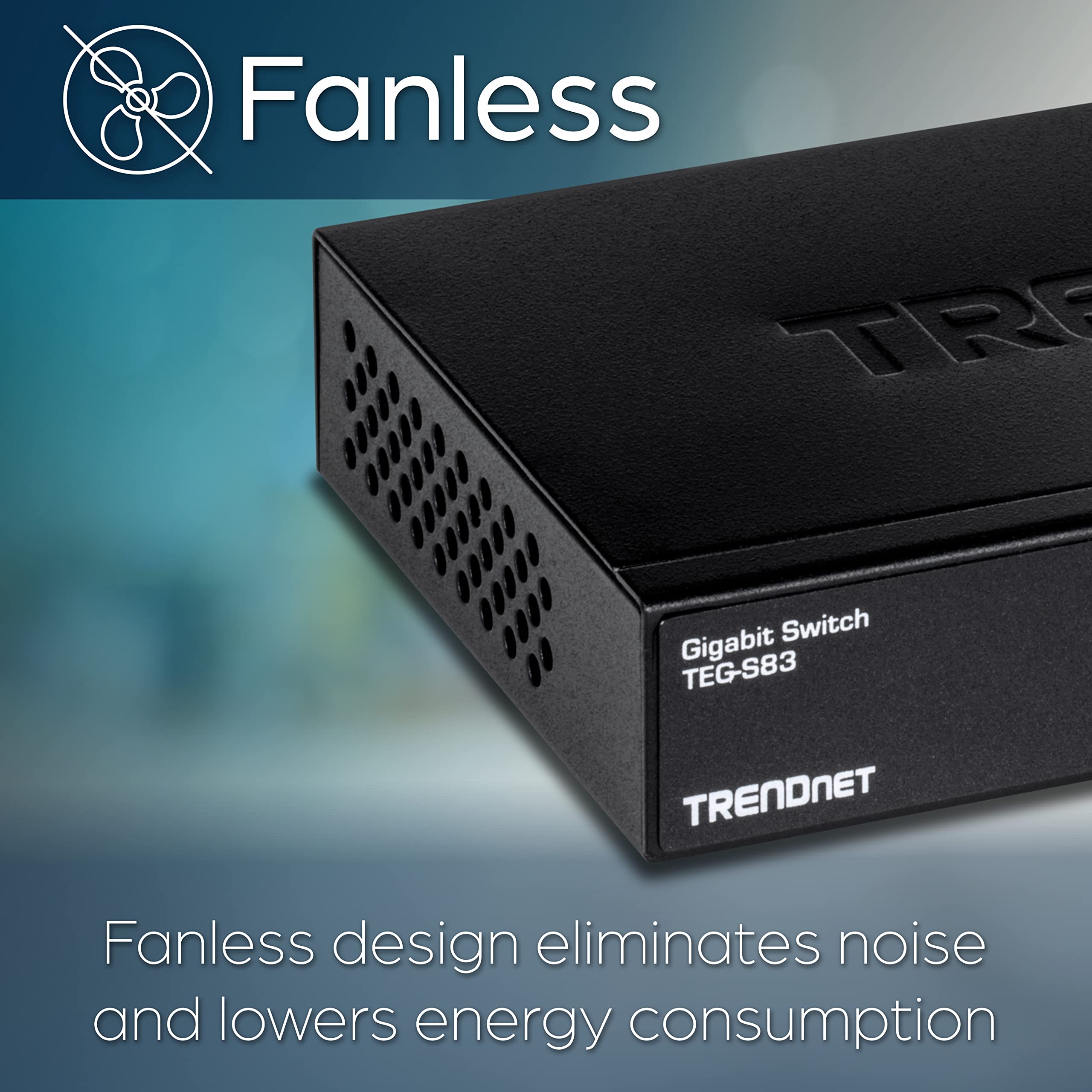 Foto 2 | Conmutador De Escritorio Trendnet Teg-s83 De 8 Puertos Gigabit Rj-45 Negro - Venta Internacional.
