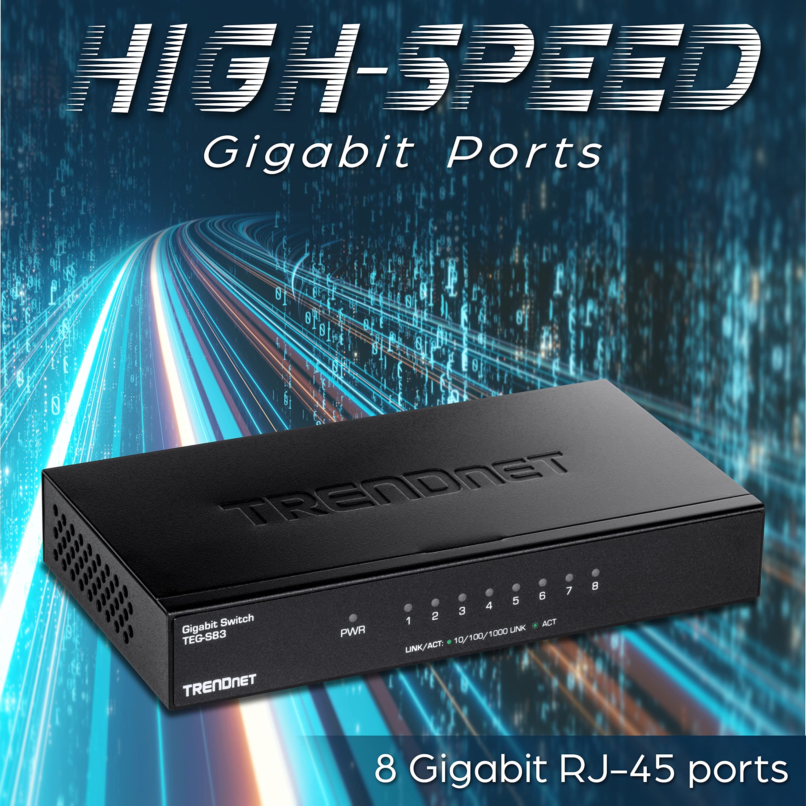 Foto 3 | Conmutador De Escritorio Trendnet Teg-s83 De 8 Puertos Gigabit Rj-45 Negro - Venta Internacional.