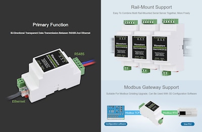 Foto 5 | Servidor Serie Industrial Waveshare Rs485 A Rj45 Ethernet - Venta Internacional.