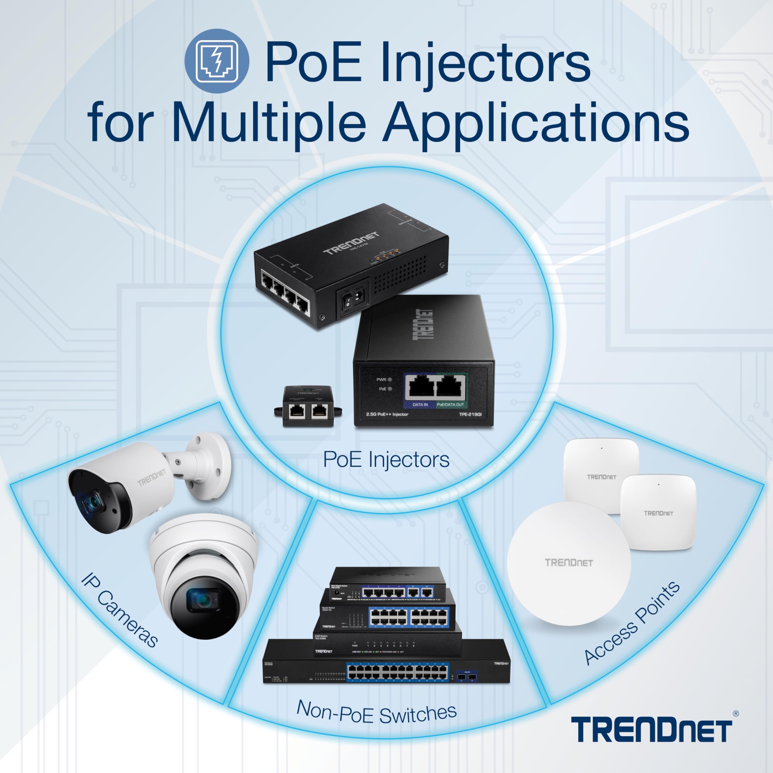 Foto 3 | Inyector Poe+ Trendnet Tpe-215gi 2.5g 30w Con Alimentación Integrada - Venta Internacional.