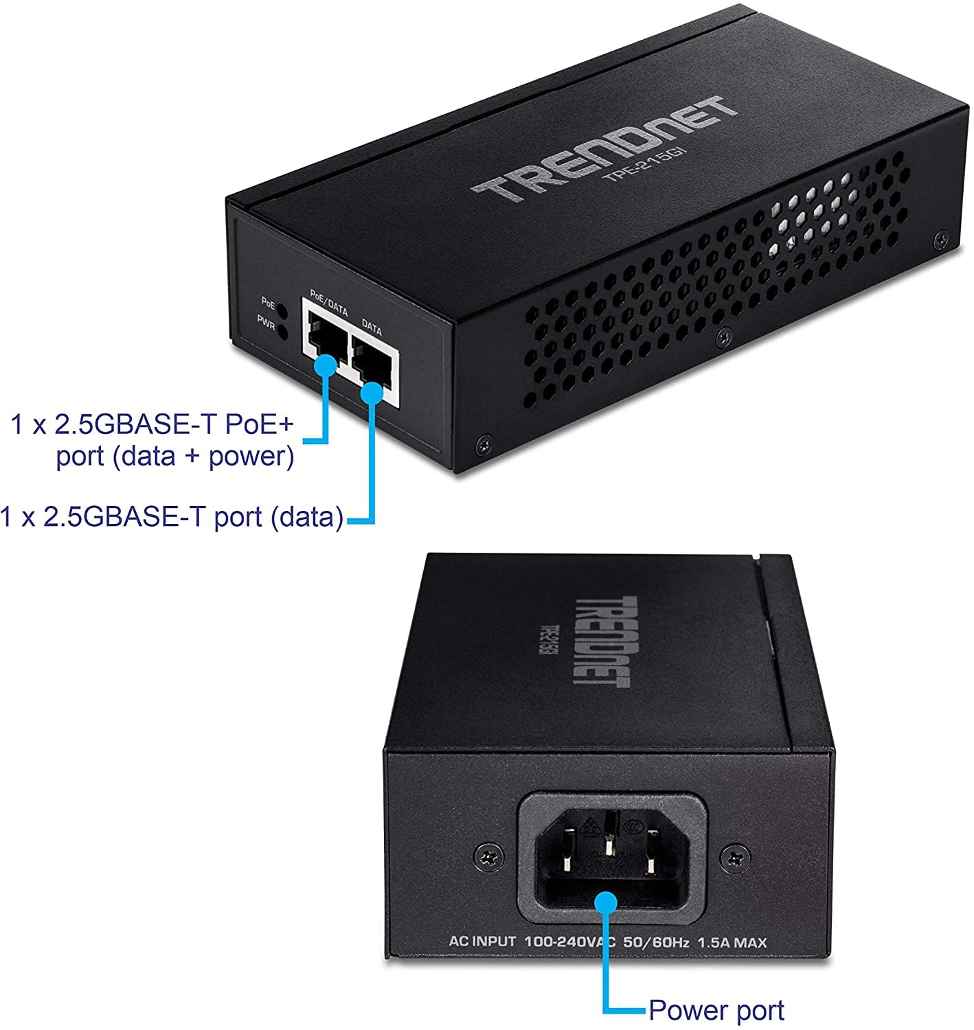 Foto 5 pulgar | Inyector Poe+ Trendnet Tpe-215gi 2.5g 30w Con Alimentación Integrada - Venta Internacional.