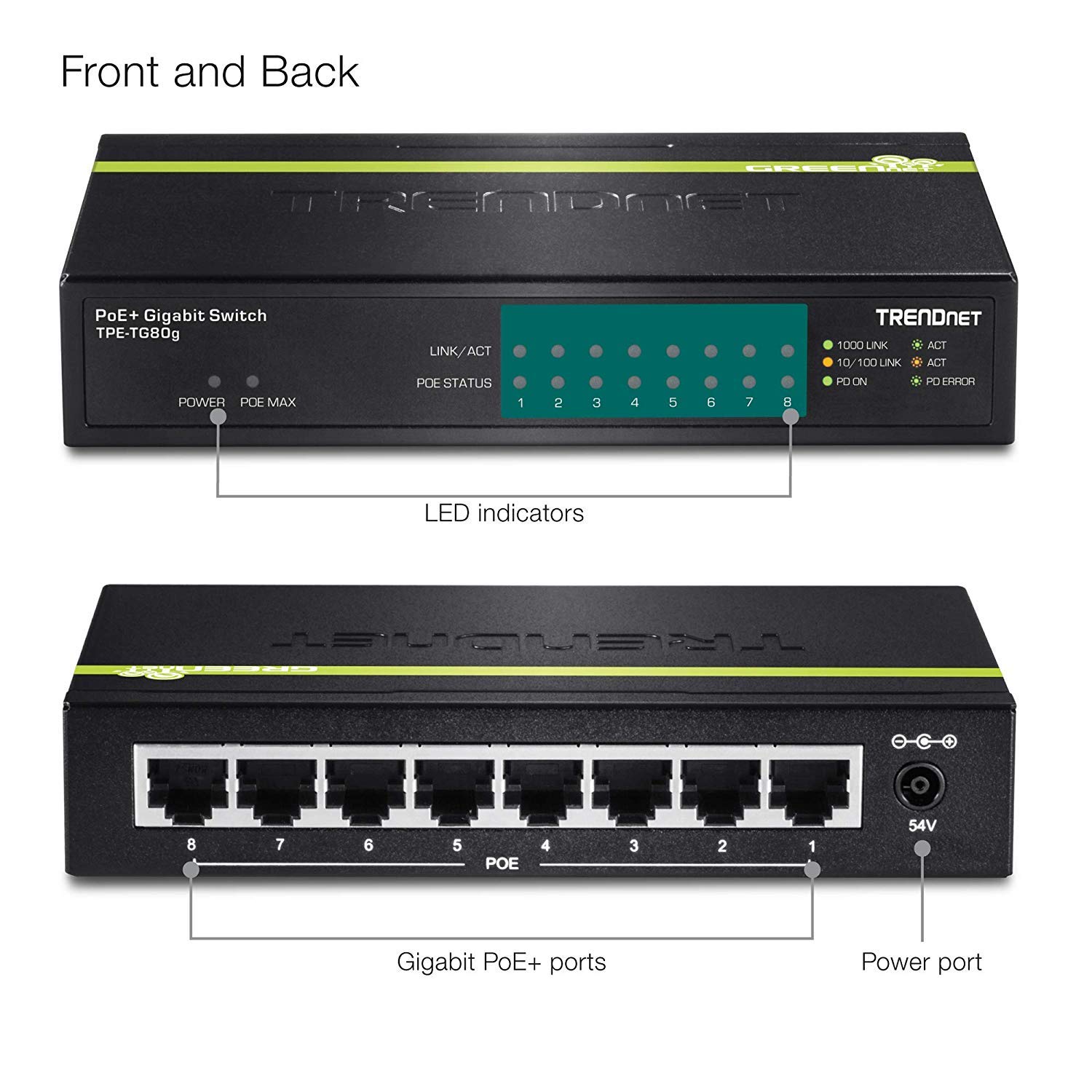 Foto 3 pulgar | Conmutador Poe+ Gigabit Trendnet Tpe-tg80g De 8 Puertos 123 W Negro - Venta Internacional.