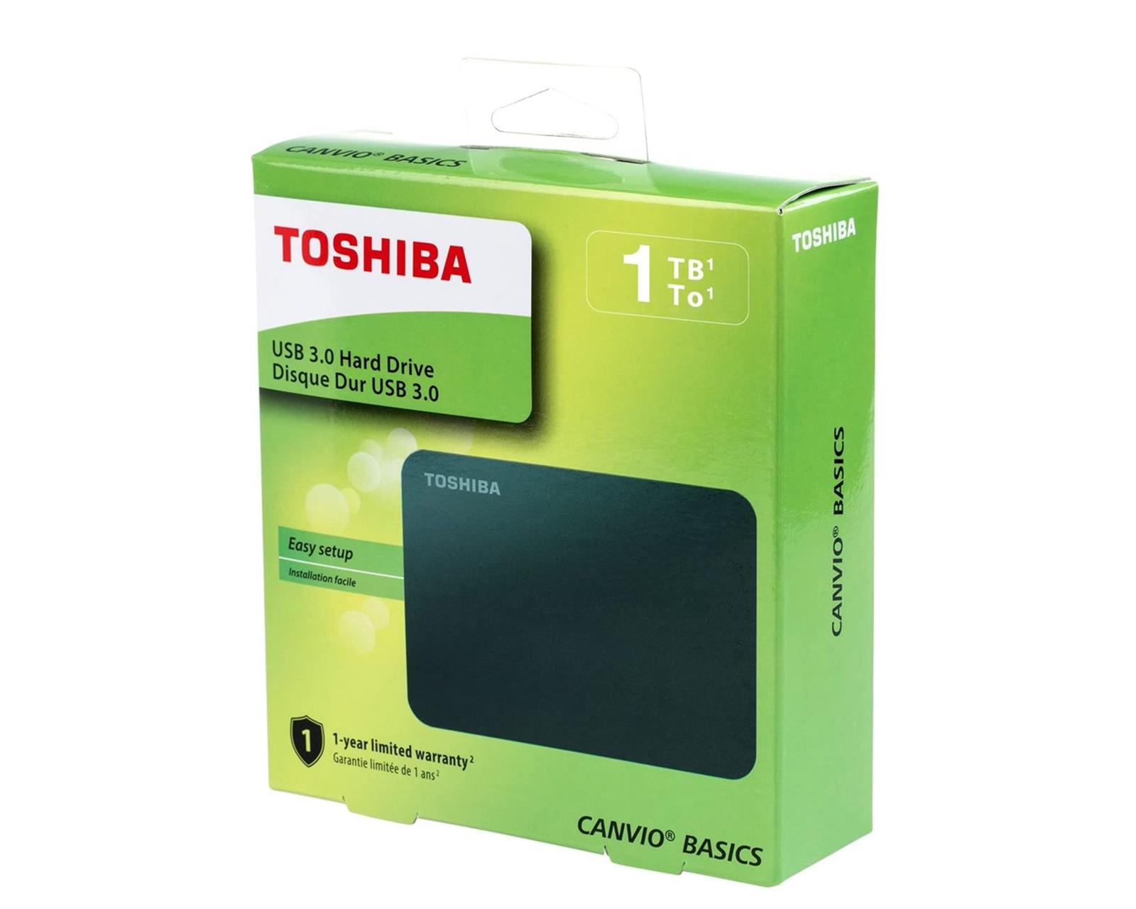 Foto 5 pulgar | Disco Duro Externo Toshiba Canvio Basics 1 TB color Negro 2.5 USB 3.0