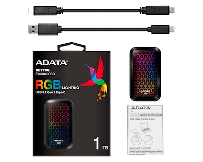 Foto 3 | SSD Externo Adata Se770g 1tb RGB Ase770g-1tu32g2-cbk color Negro