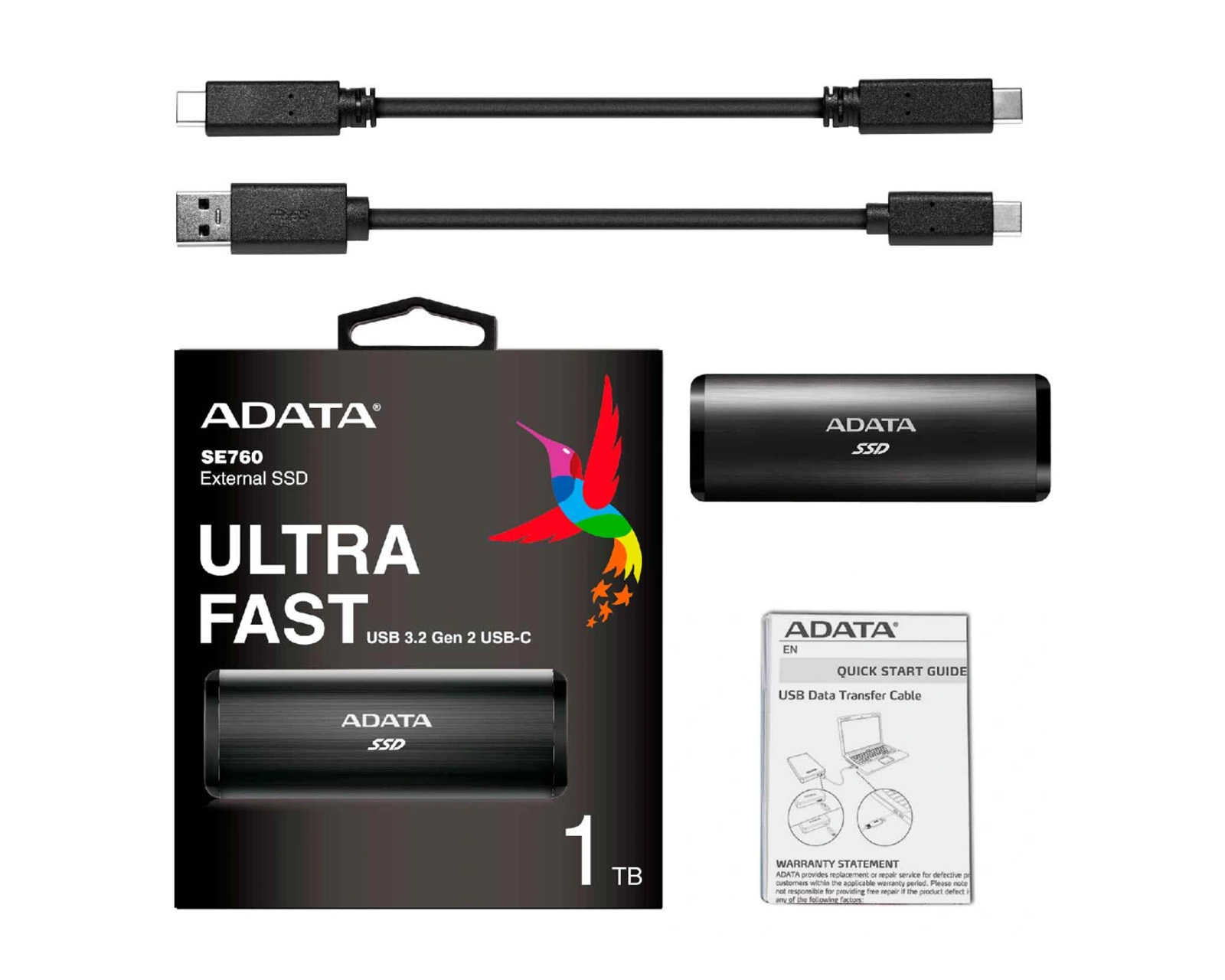 Foto 3 | SSD Externo Adata Se760 1tb USB 3.2 Ase760-1tu32g2-cbk color Negro