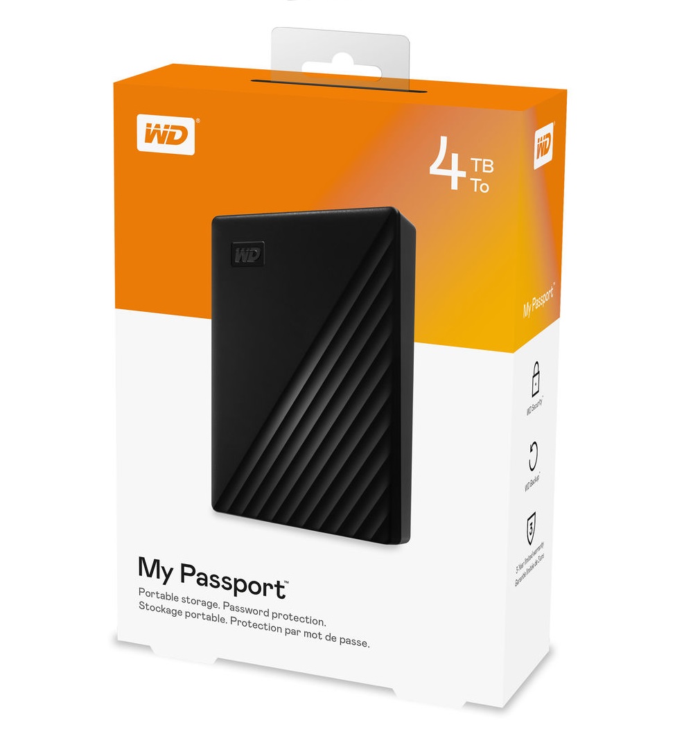 Foto 3 | Disco Duro Externo Western Digital 4tb My Passport 2.5'' color Negro
