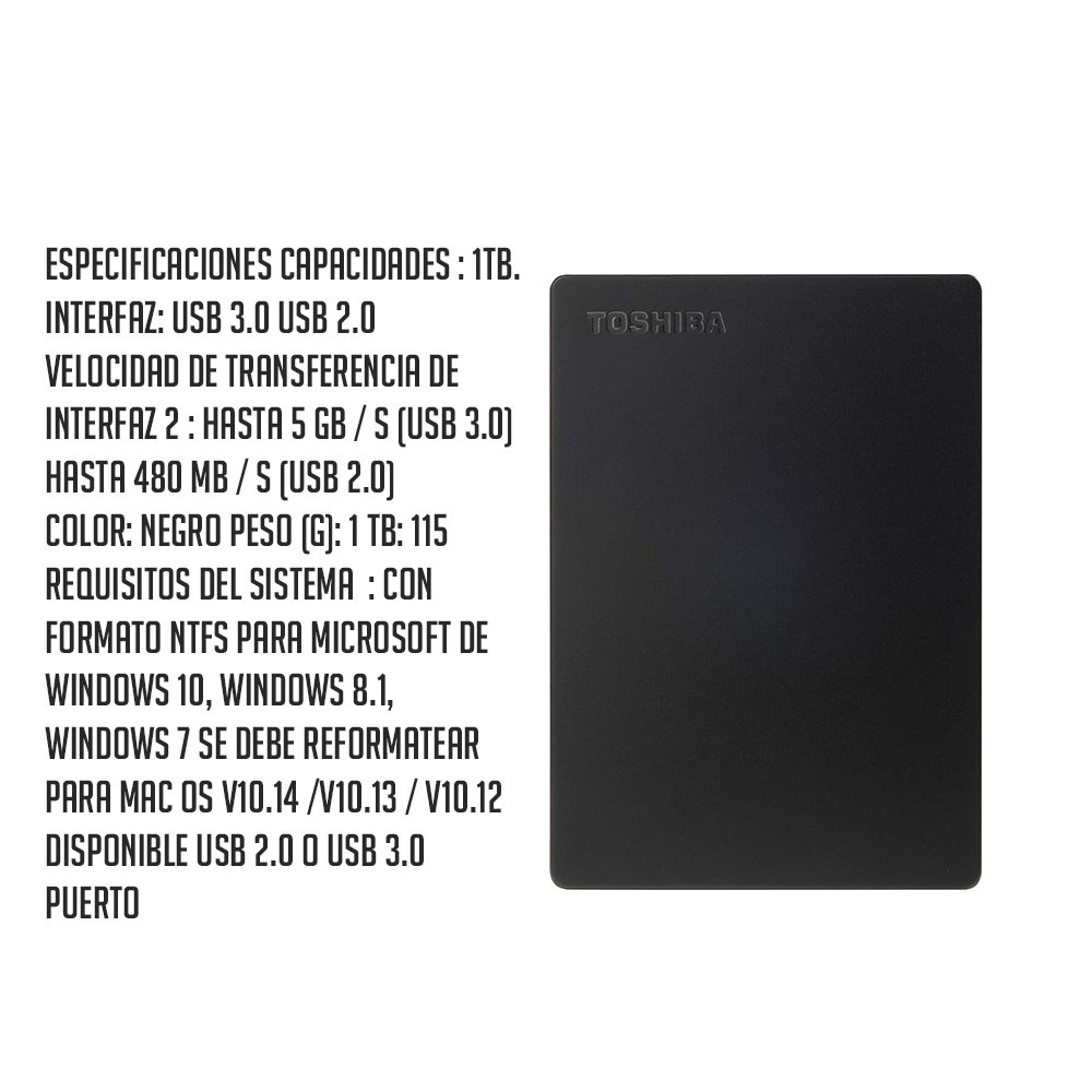 Foto 2 | Disco Duro Externo  Slim 3 1 Tb 3.0 Portátil color Negro