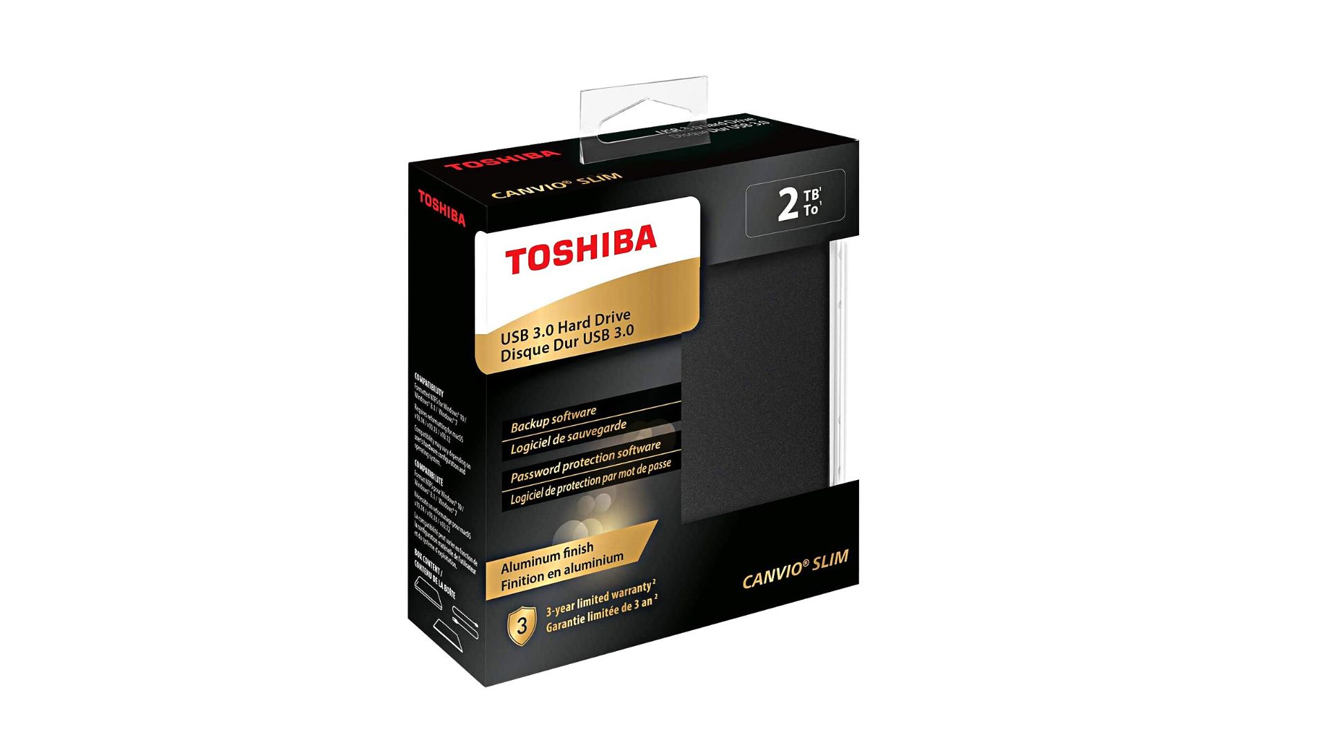 Foto 4 pulgar | Disco Duro Externo Toshiba Canvio Slim 3 2 Tb 3.0 Portátil