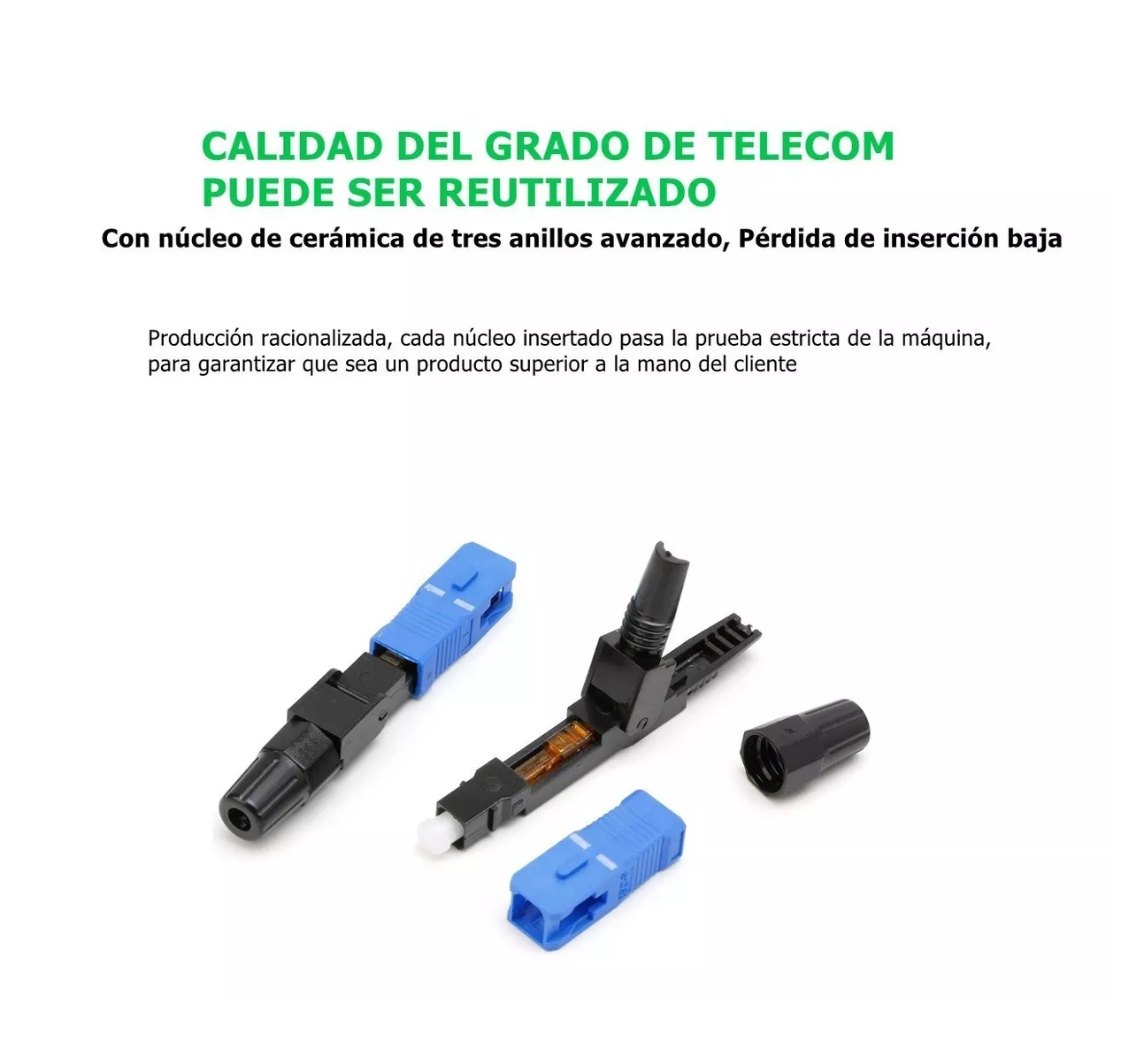 Foto 6 pulgar | Conector Rápido De Fibra Óptica Sc Upc Ftth 100 Piezas