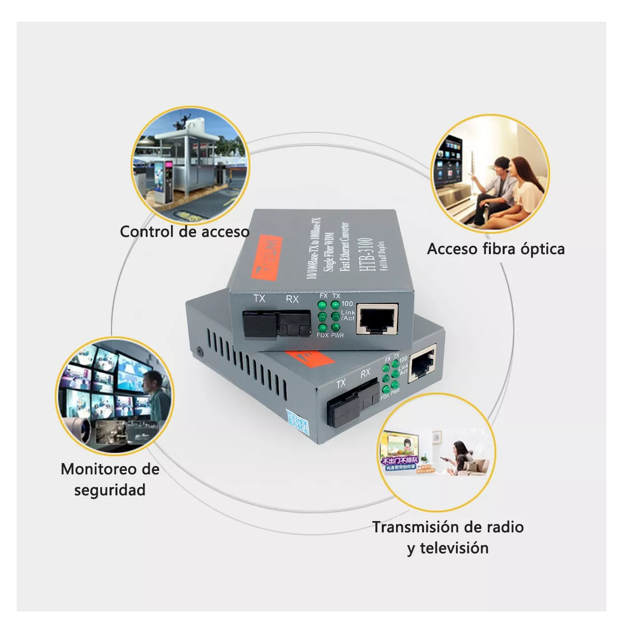 Foto 4 | Convertidores de Fibra Óptica Medios10/100 Ethernet 25 km 2 Piezas