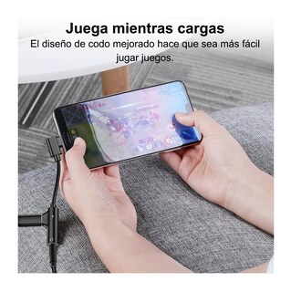 Foto 4 | Adaptador Tipo C Aux 3.5mm Audio Y Tipo C Carga Cable Negro Con Plata